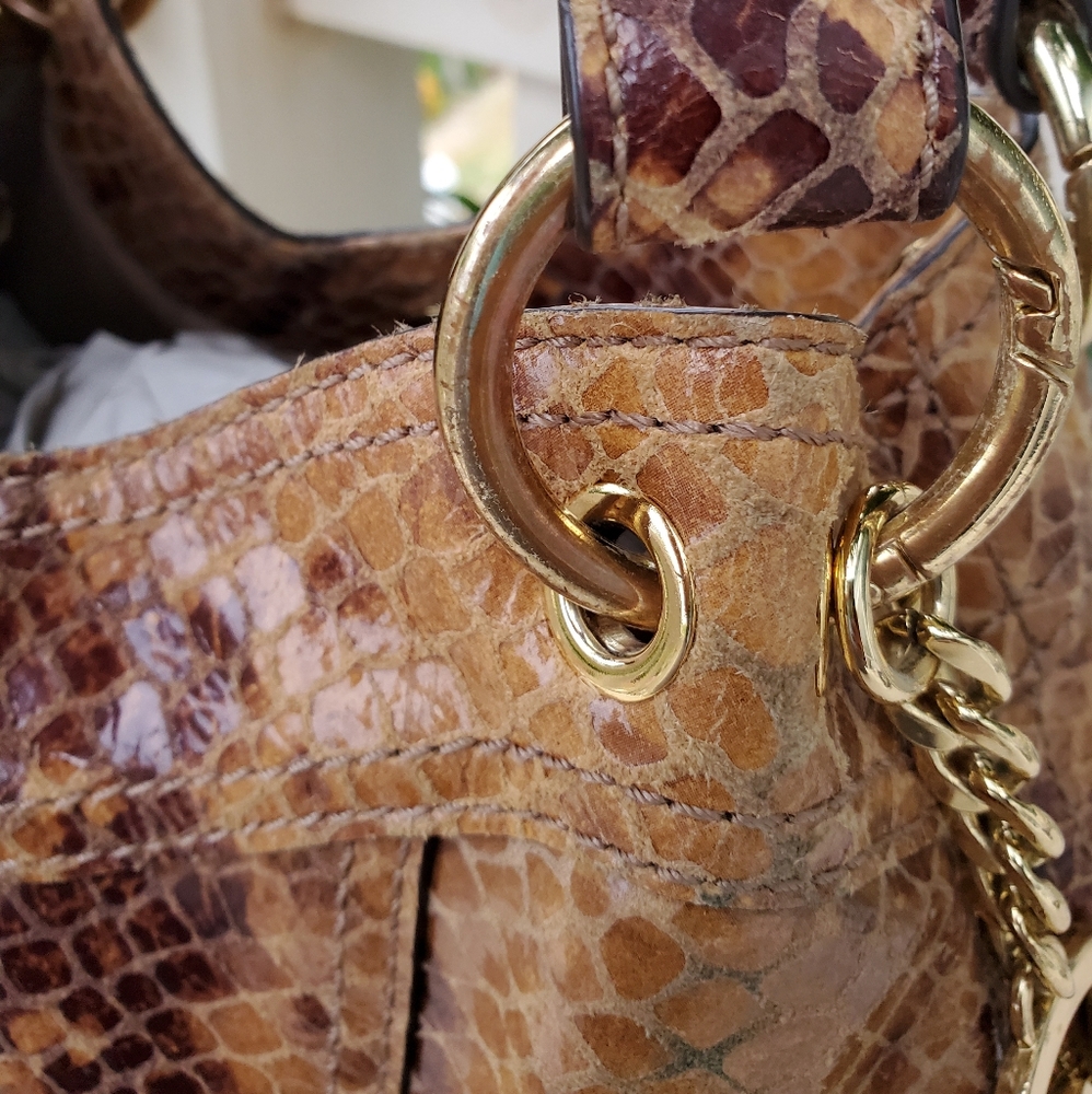 AUTHENTIC MICHAEL KORS SNAKESKIN HOBO - Picture 3 of 8